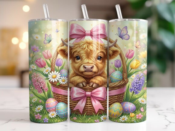 20oz Highland Cow Easter Tumbler Wrap Review
