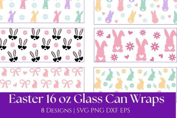 8 Colorful Easter 16oz Glass Can Wrap Review
