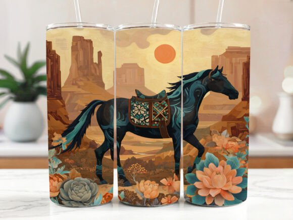 Brown Horses Running 20 Oz Skinny Embroidery Review