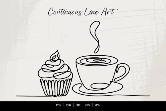 Coffee Cupcake Line Art SVG Review