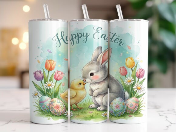 Cute Bunny and Chick Easter Tumbler PNG Review