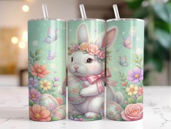 Floral Easter Bunny Tumbler Wrap Design Review