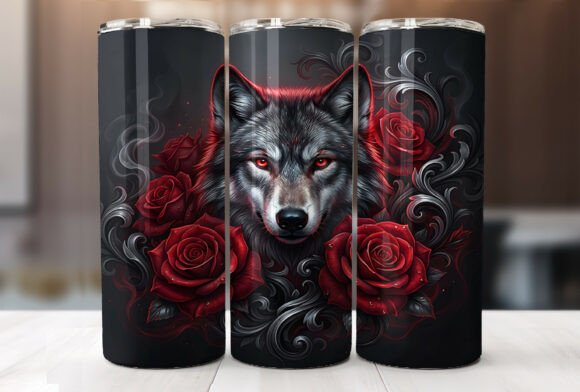 Gothic Wolf Red Rose Tumbler Wrap Review
