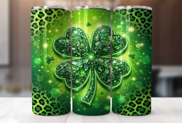 Leopard Shamrock Glitter 20oz Tumbler Design Review