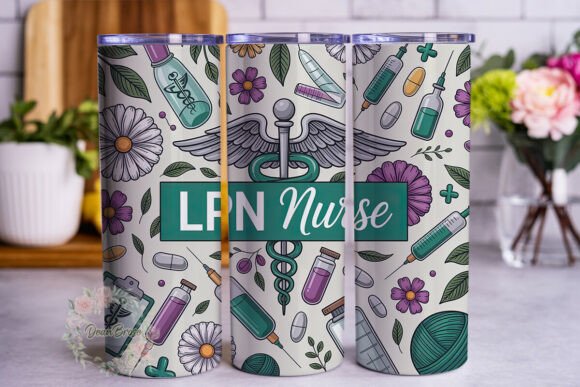 LPN Nurse Life Floral Tumbler Wrap PNG Review