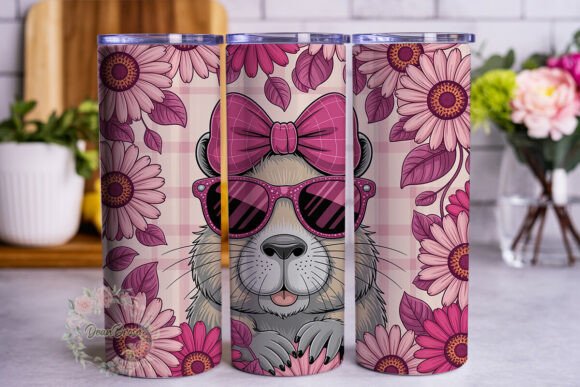 Pink Floral Capybara Tumbler Wrap Design Review