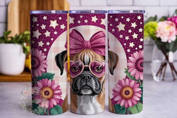 Pink Glitter Boxer Dog Tumbler Wrap Review