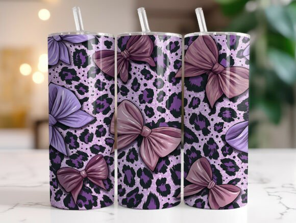 Purple Leopard Bow Tumbler Wrap Design Review