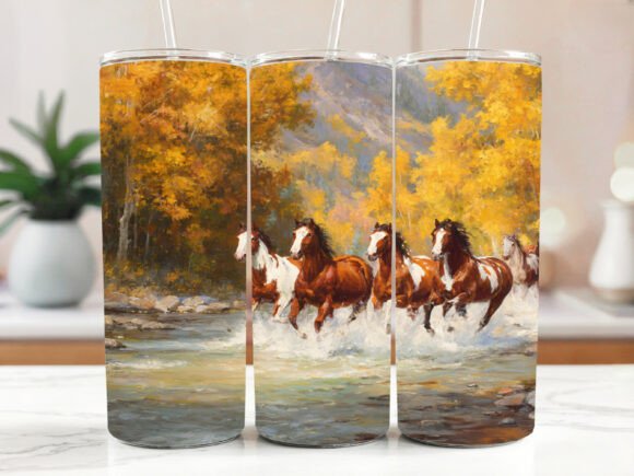 Running Horses 20oz Sublimation Tumbler Design Review