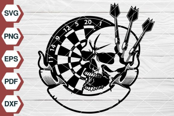 Skull Dartboard SVG for Embroidery Projects