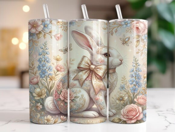 Vintage Floral Bunny Tumbler Wrap Design Review