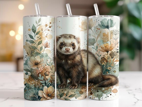 Watercolor Ferret Floral Tumbler Wrap Review